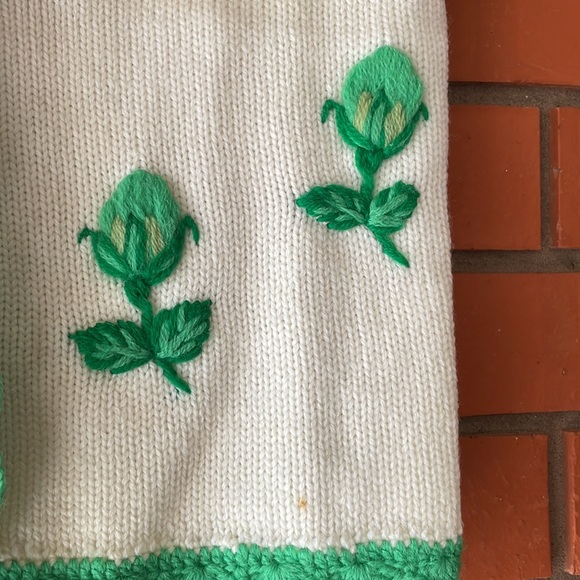 Vintage PHIL ROSE Women's Green White Sweater Vest  Size Medium - Picture 3 of 6